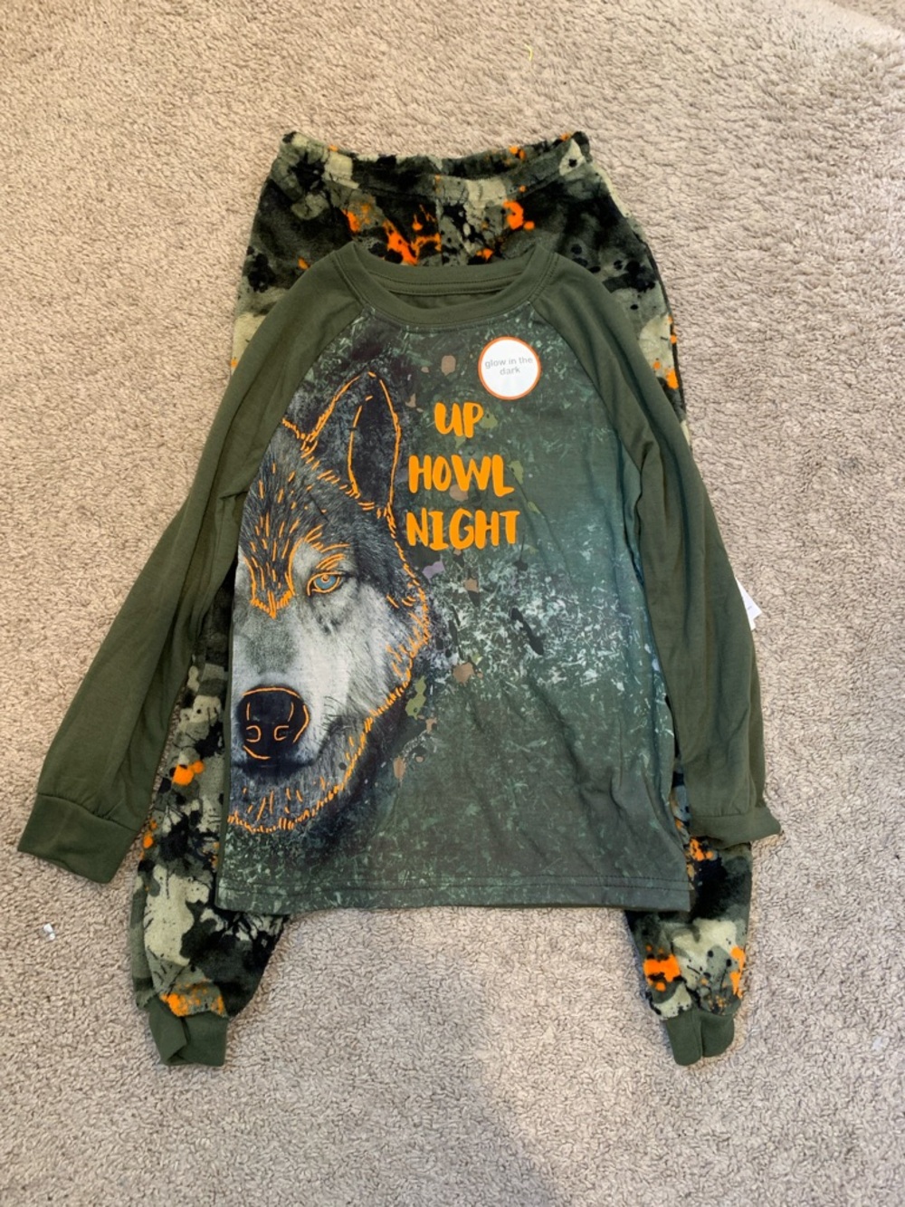 wonder nation Glow-in-the-Dark Wolf Pajama Set Sm(6/7)